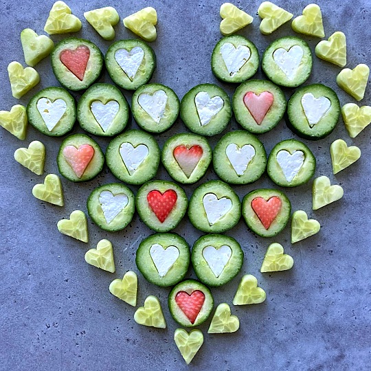 Image of Feta & Cucumber Hearts