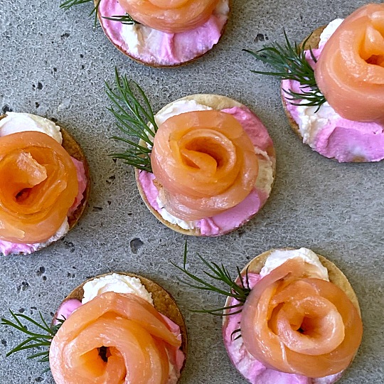 Image of Smoked Salmon Rose Canapés