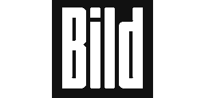 Black and white logo with the word Bild in bold, tall, white letters on a black rectangular background.