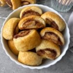 Mini cinnamon rolls in a bowl.